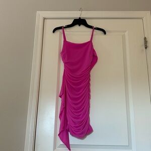 Blashe Pink Ruched Mini Dress